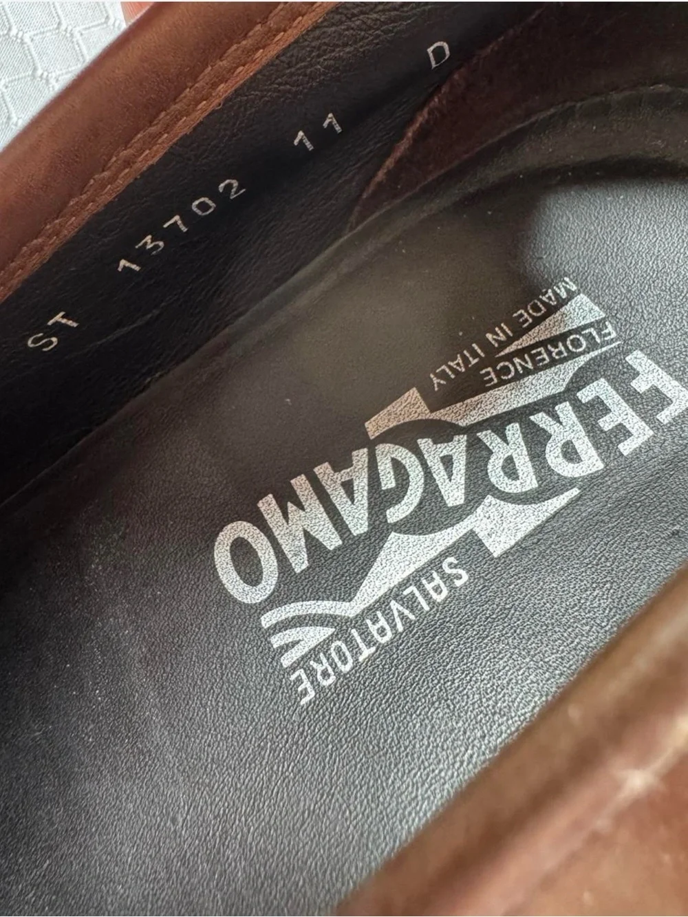 Salvatore Ferragamo Gancini Bit Loafers Flat Shoes Brown Leather Mens 11 D Used